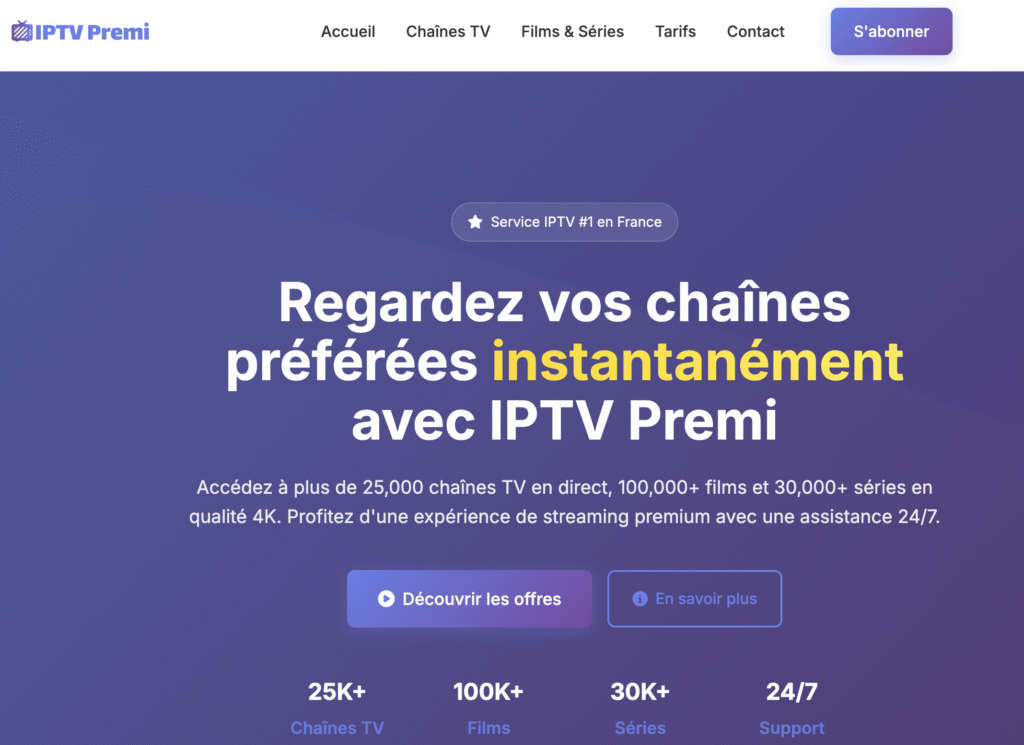 IPTV Premi fournisseur IPTV accessible 