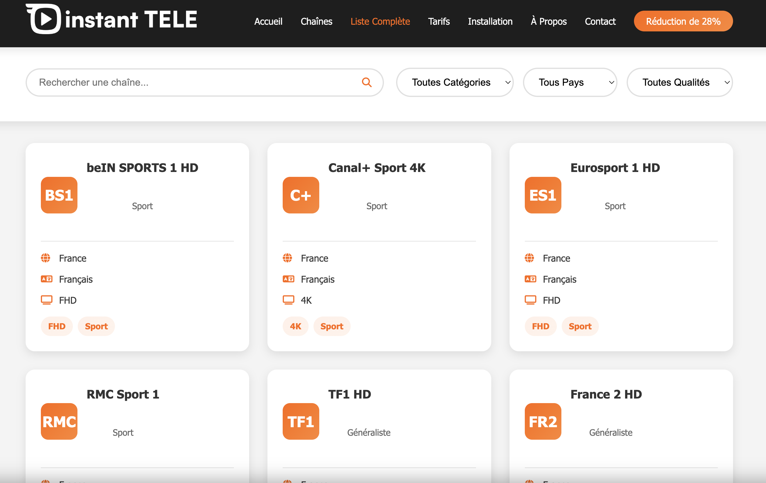 Instant TELE chaines